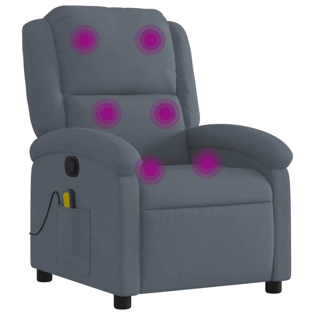 Massagestoel verstelbaar fluweel donkergrijs is nu te koop bij PeponiXL, paradijselijk wonen!