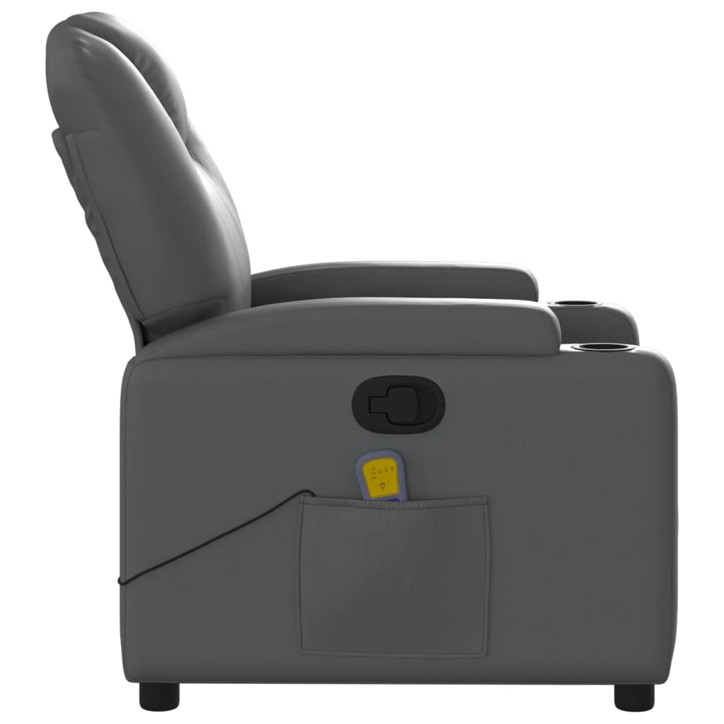 Massagestoel verstelbaar kunstleer grijs is nu te koop bij PeponiXL, paradijselijk wonen!