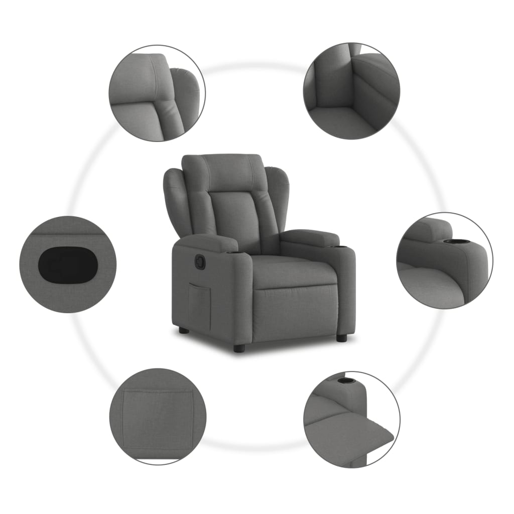 Relaxfauteuil Donkergrijze Stof is nu te koop bij PeponiXL, paradijselijk wonen!