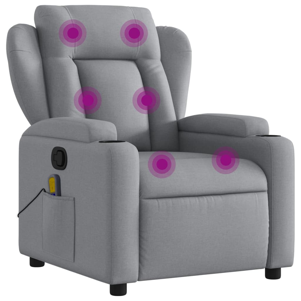Massagestoel verstelbaar stof lichtgrijs is nu te koop bij PeponiXL, paradijselijk wonen!