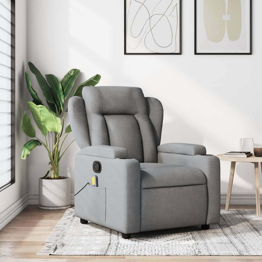 Massagestoel verstelbaar stof lichtgrijs is nu te koop bij PeponiXL, paradijselijk wonen!