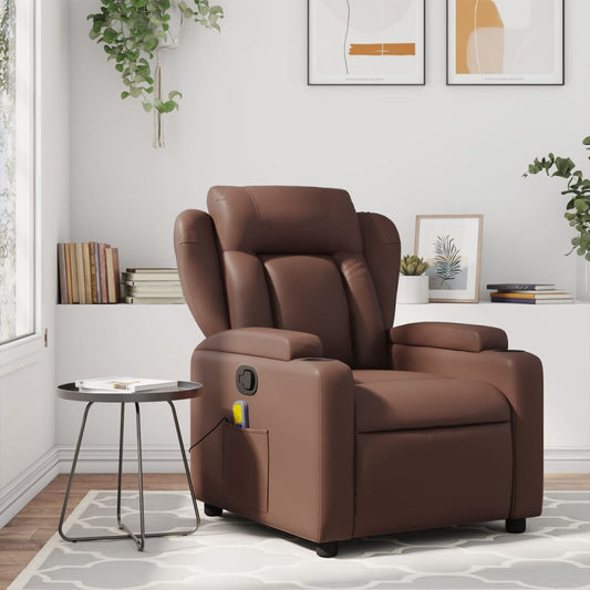 Massagestoel verstelbaar kunstleer bruin is nu te koop bij PeponiXL, paradijselijk wonen!