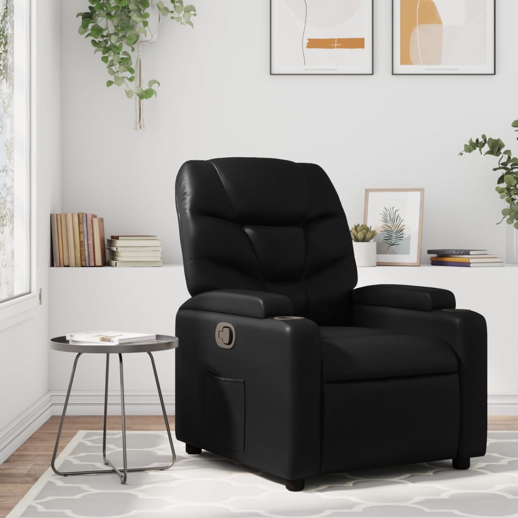 Relaxfauteuil Zwart Kunstleer is nu te koop bij PeponiXL, paradijselijk wonen!