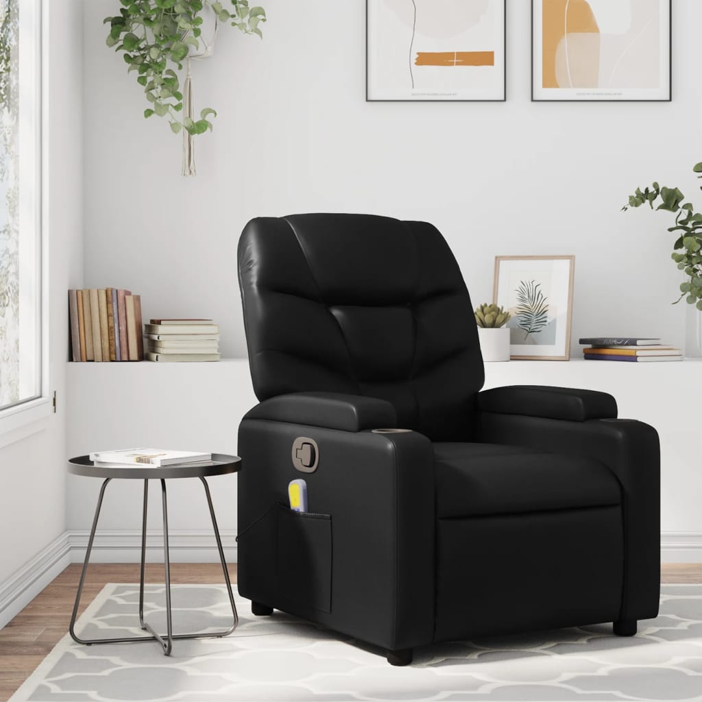 Massagestoel verstelbaar kunstleer zwart is nu te koop bij PeponiXL, paradijselijk wonen!