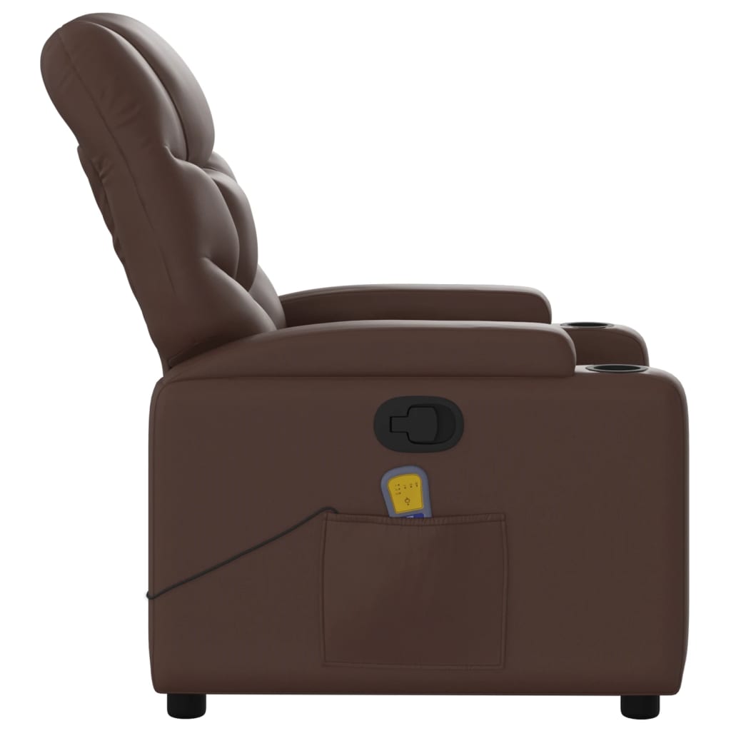 Massagestoel verstelbaar kunstleer bruin is nu te koop bij PeponiXL, paradijselijk wonen!