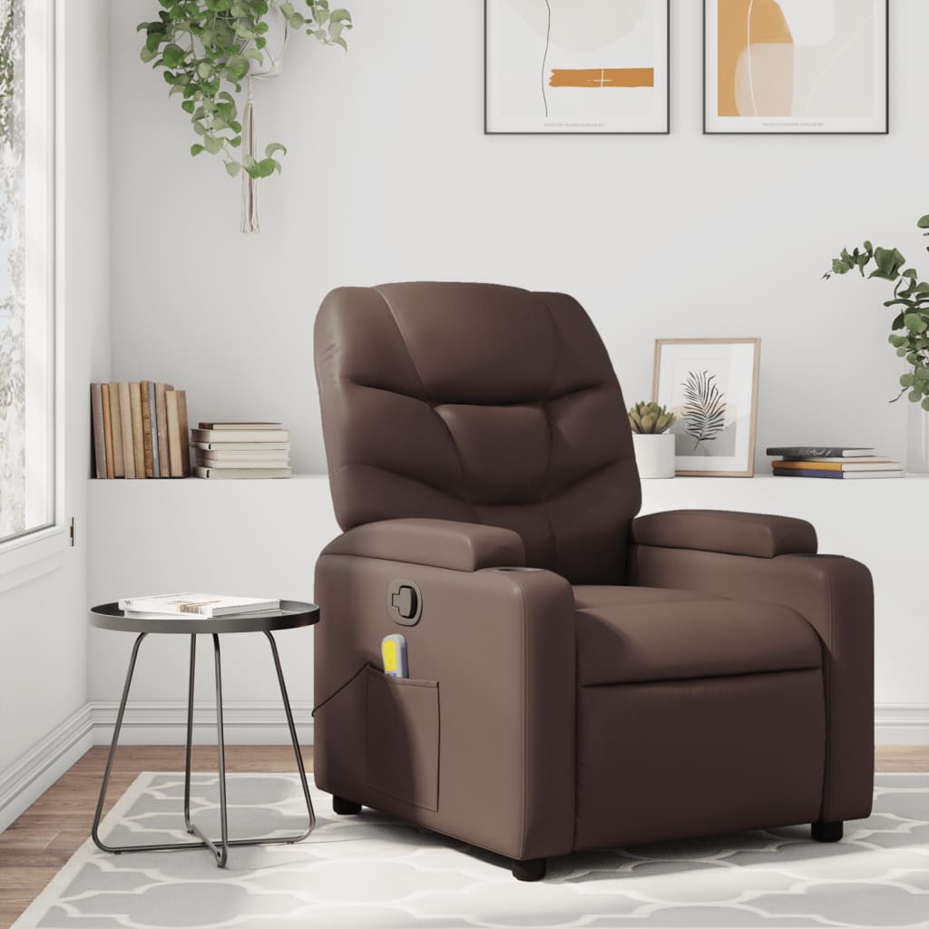 Massagestoel verstelbaar kunstleer bruin is nu te koop bij PeponiXL, paradijselijk wonen!