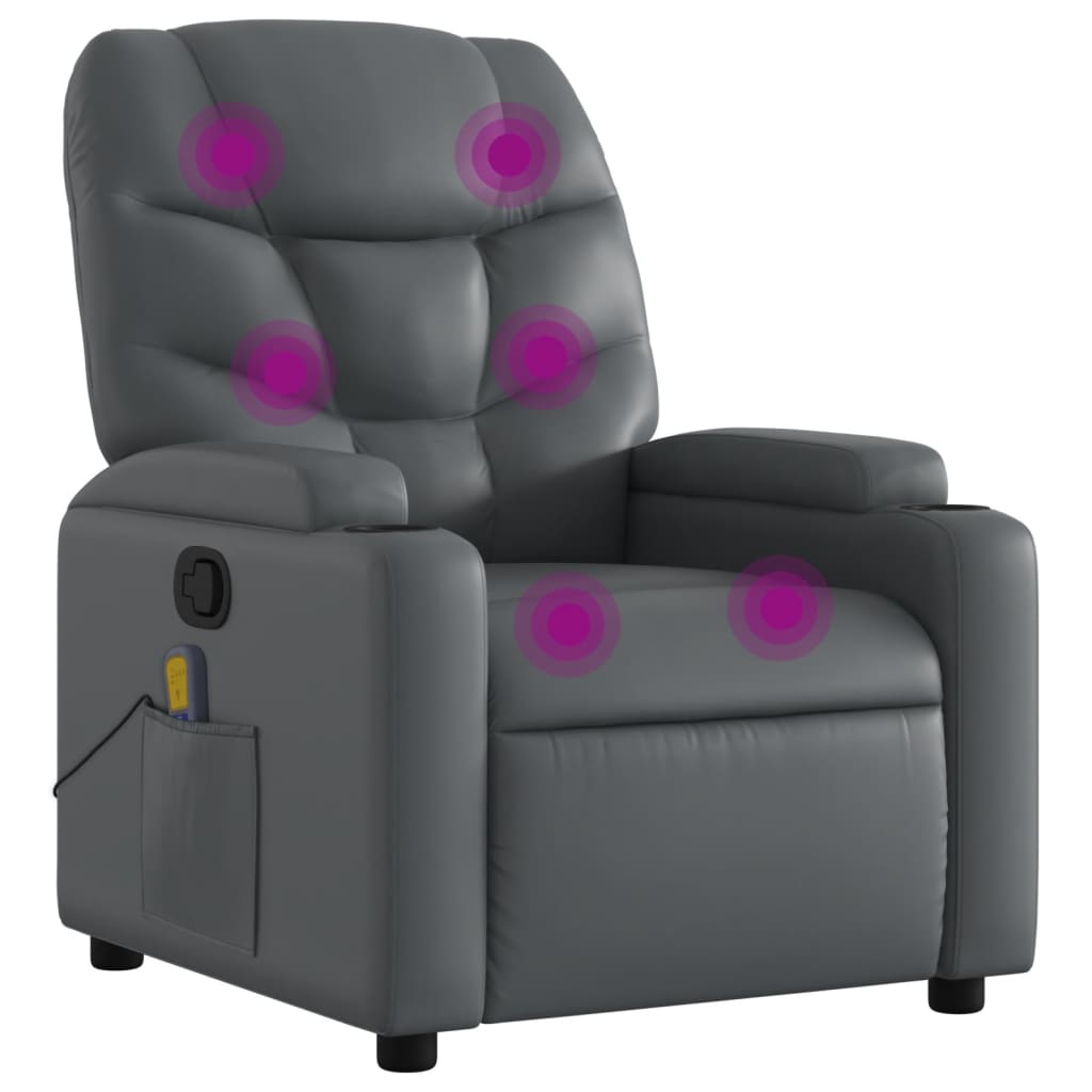 Massagestoel verstelbaar kunstleer grijs is nu te koop bij PeponiXL, paradijselijk wonen!