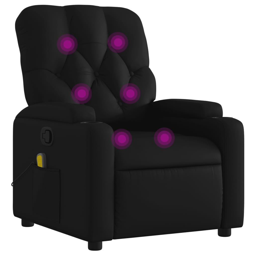 Massagestoel verstelbaar kunstleer zwart is nu te koop bij PeponiXL, paradijselijk wonen!