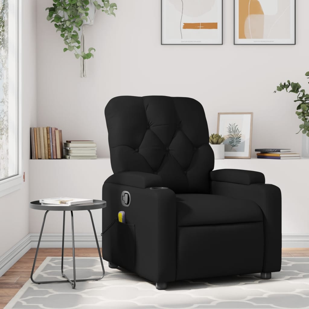 Massagestoel verstelbaar kunstleer zwart is nu te koop bij PeponiXL, paradijselijk wonen!