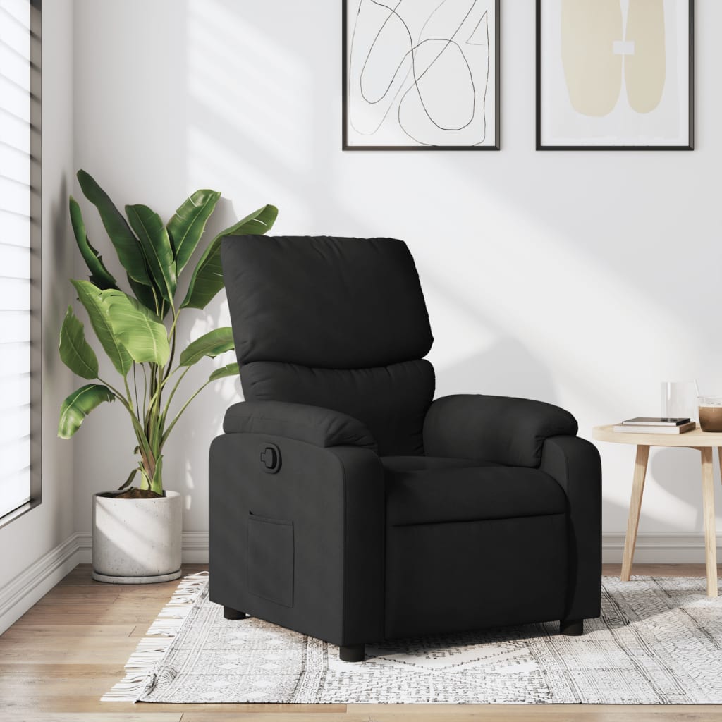 Fauteuil verstelbaar stof zwart is nu te koop bij PeponiXL, paradijselijk wonen!