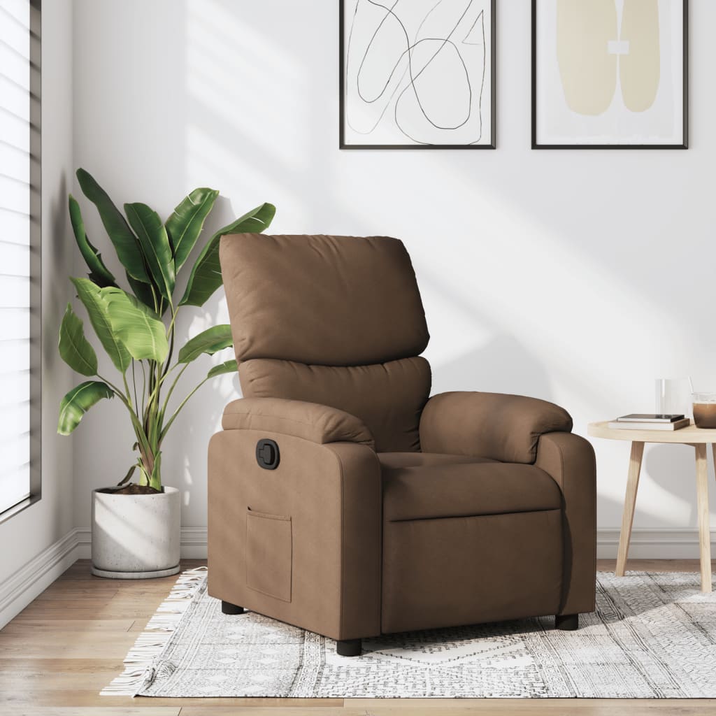 Fauteuil verstelbaar stof bruin is nu te koop bij PeponiXL, paradijselijk wonen!