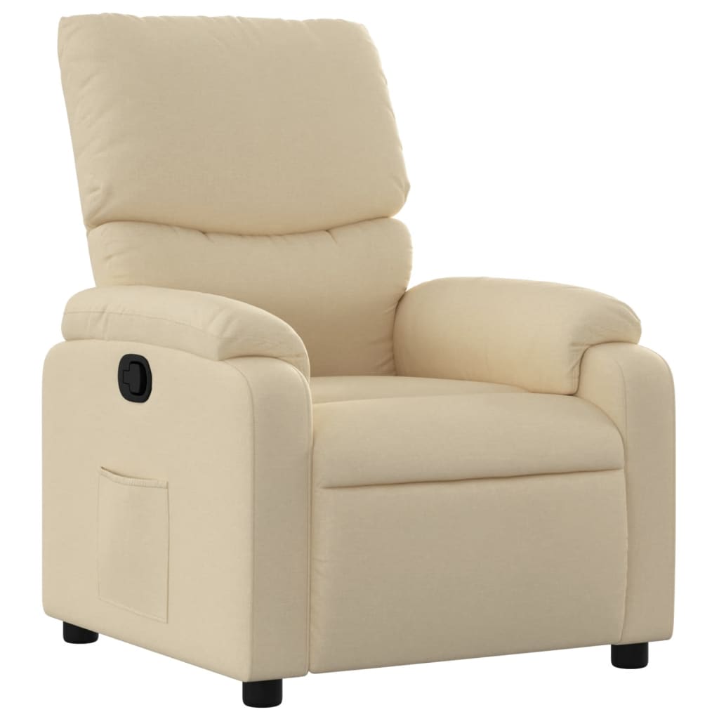 Fauteuil verstelbaar stof crèmekleurig is nu te koop bij PeponiXL, paradijselijk wonen!