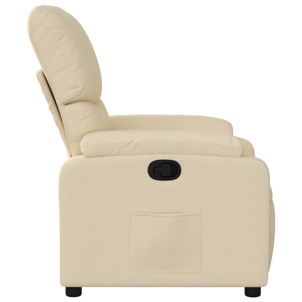 Fauteuil verstelbaar stof crèmekleurig is nu te koop bij PeponiXL, paradijselijk wonen!