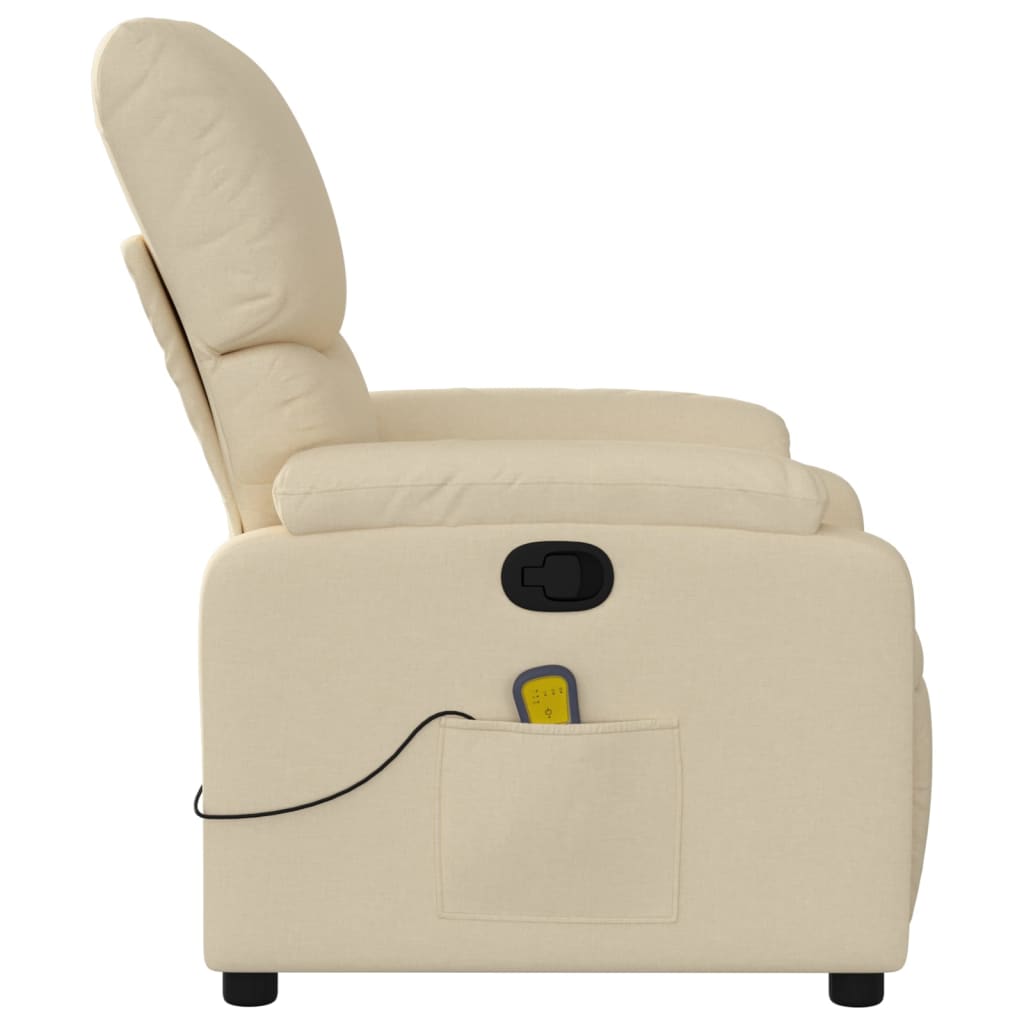 Massagestoel verstelbaar stof crèmekleurig is nu te koop bij PeponiXL, paradijselijk wonen!