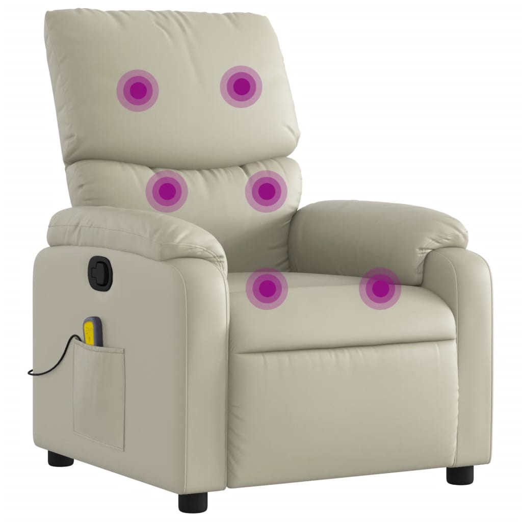 Massagestoel verstelbaar kunstleer crème is nu te koop bij PeponiXL, paradijselijk wonen!