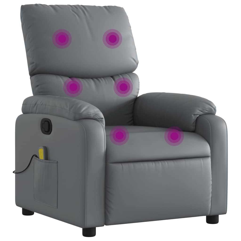 Massagestoel verstelbaar kunstleer grijs is nu te koop bij PeponiXL, paradijselijk wonen!