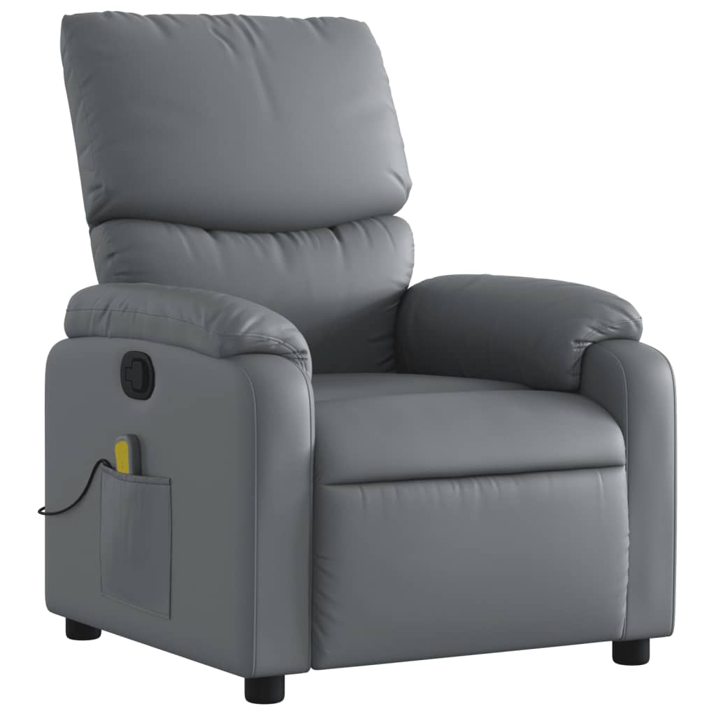 Massagestoel verstelbaar kunstleer grijs is nu te koop bij PeponiXL, paradijselijk wonen!
