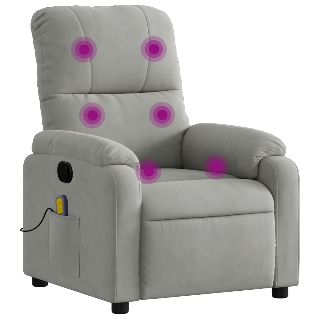 Massagestoel microvezelstof lichtgrijs is nu te koop bij PeponiXL, paradijselijk wonen!