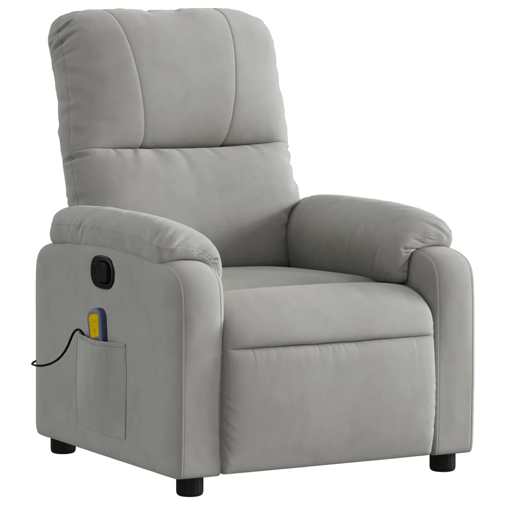 Massagestoel microvezelstof lichtgrijs is nu te koop bij PeponiXL, paradijselijk wonen!