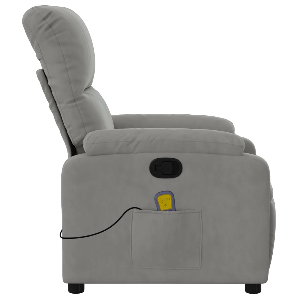Massagestoel microvezelstof lichtgrijs is nu te koop bij PeponiXL, paradijselijk wonen!