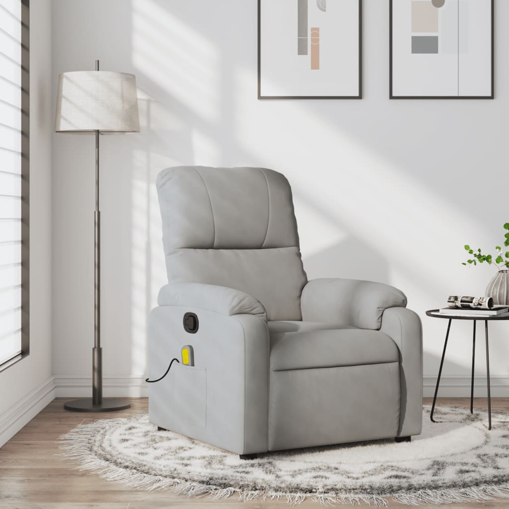 Massagestoel microvezelstof lichtgrijs is nu te koop bij PeponiXL, paradijselijk wonen!