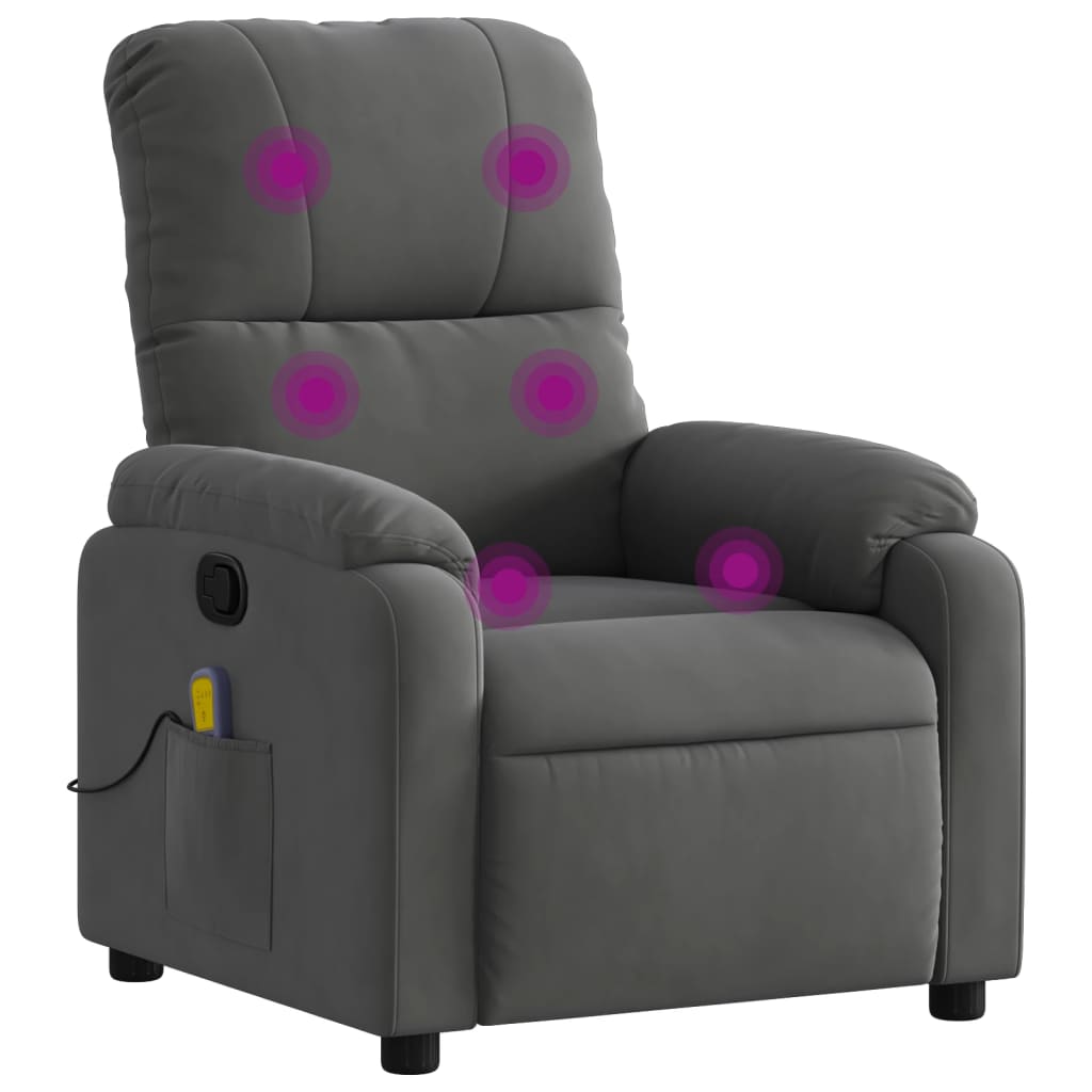 Massagestoel microvezelstof donkergrijs is nu te koop bij PeponiXL, paradijselijk wonen!