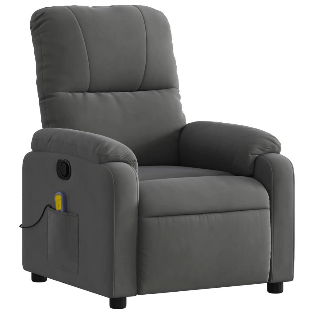 Massagestoel microvezelstof donkergrijs is nu te koop bij PeponiXL, paradijselijk wonen!
