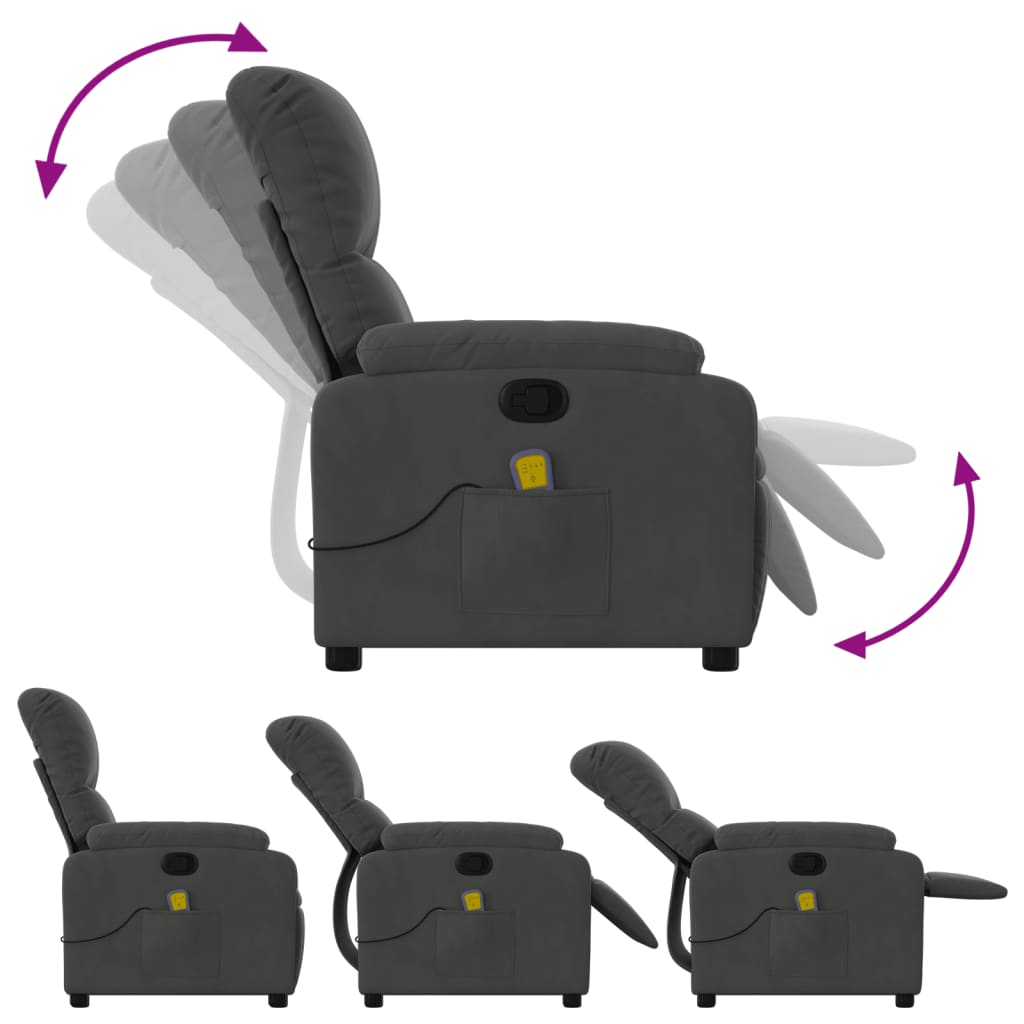 Massagestoel microvezelstof donkergrijs is nu te koop bij PeponiXL, paradijselijk wonen!