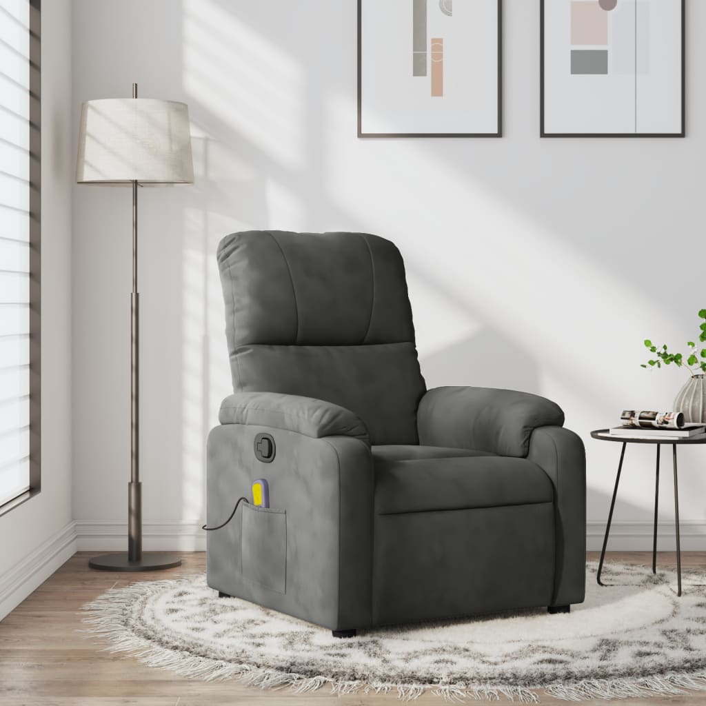 Massagestoel microvezelstof donkergrijs is nu te koop bij PeponiXL, paradijselijk wonen!