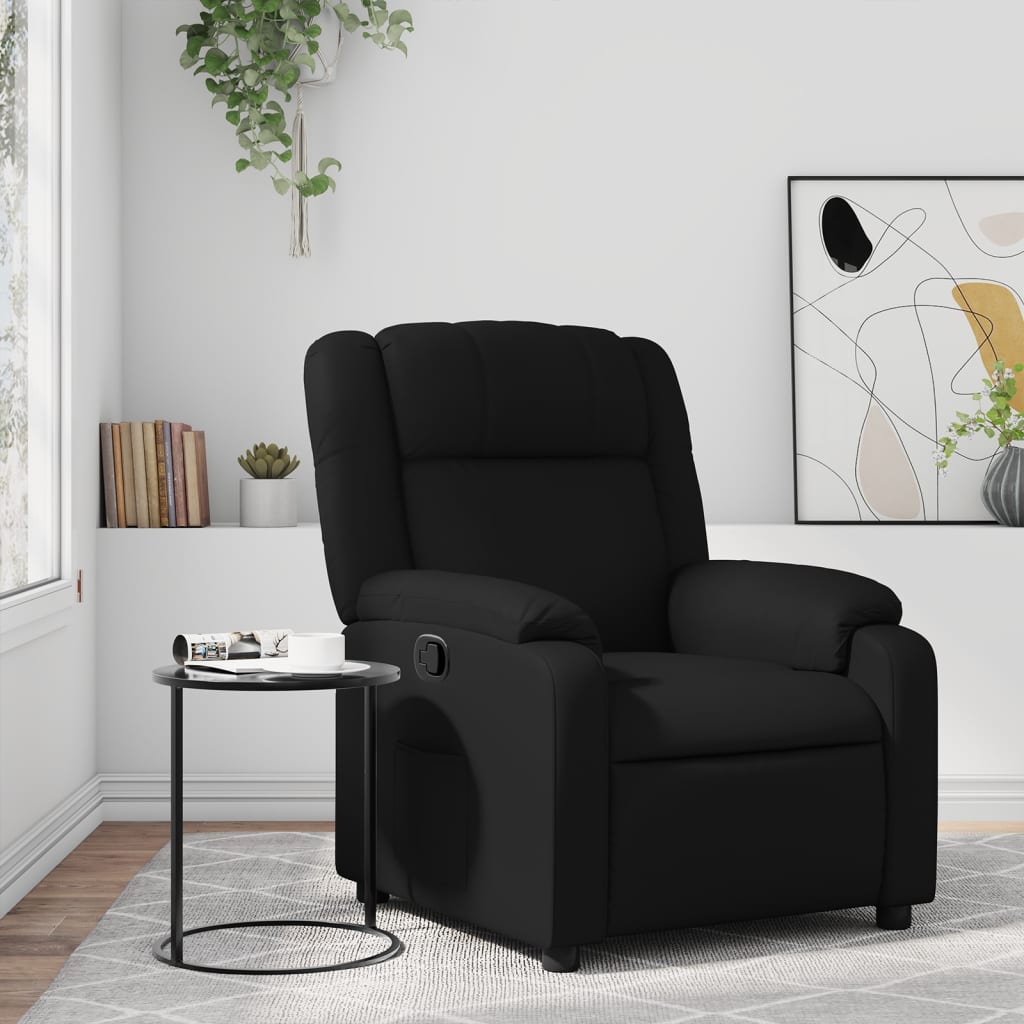 Fauteuil verstelbaar kunstleer zwart is nu te koop bij PeponiXL, paradijselijk wonen!