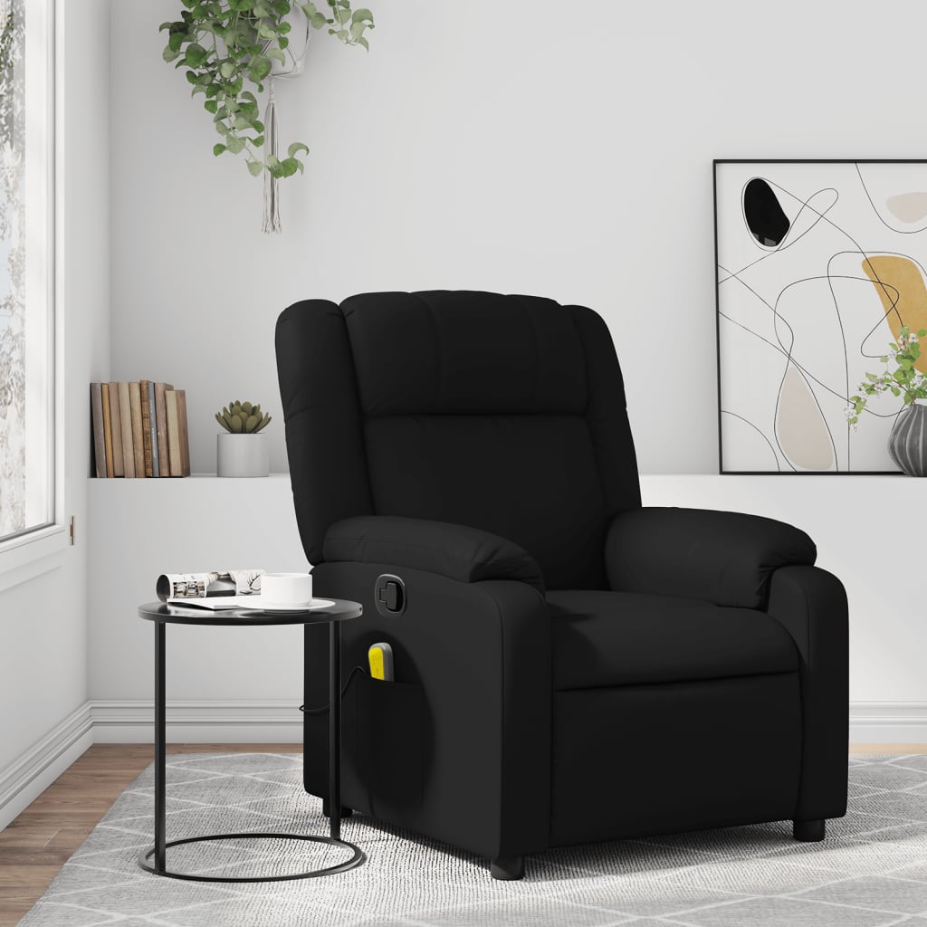 Massagestoel verstelbaar kunstleer zwart is nu te koop bij PeponiXL, paradijselijk wonen!