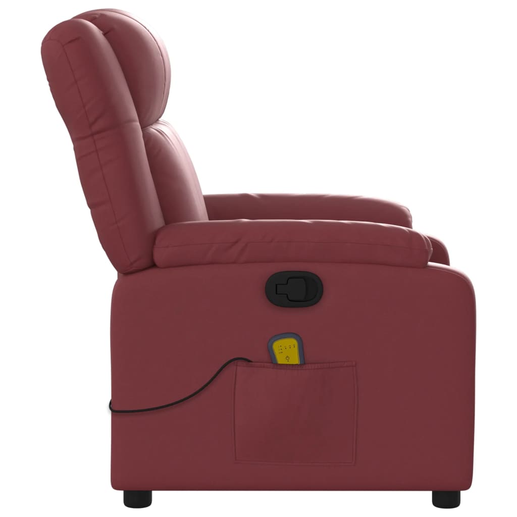 Massagestoel verstelbaar kunstleer wijnrood is nu te koop bij PeponiXL, paradijselijk wonen!