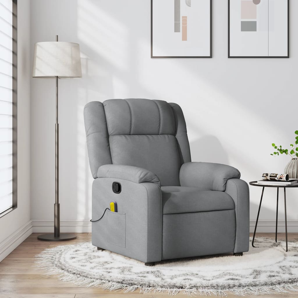Massagestoel verstelbaar stof lichtgrijs is nu te koop bij PeponiXL, paradijselijk wonen!