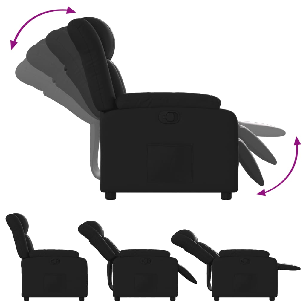 Fauteuil verstelbaar kunstleer zwart is nu te koop bij PeponiXL, paradijselijk wonen!