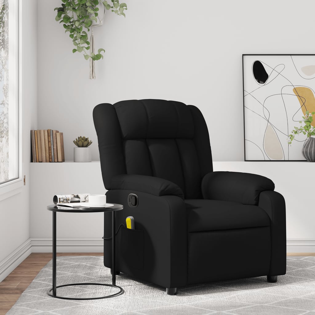 Massagestoel verstelbaar kunstleer zwart is nu te koop bij PeponiXL, paradijselijk wonen!