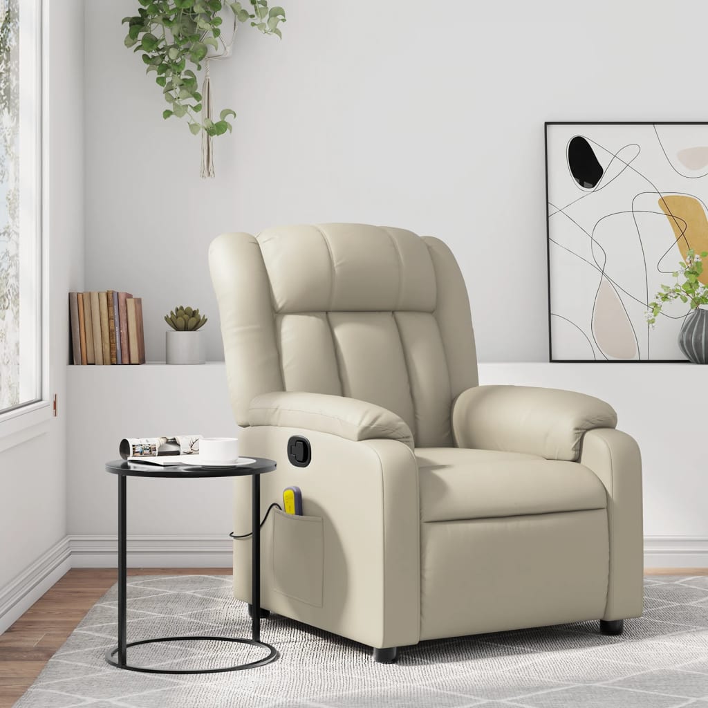 Massagestoel verstelbaar kunstleer crème is nu te koop bij PeponiXL, paradijselijk wonen!
