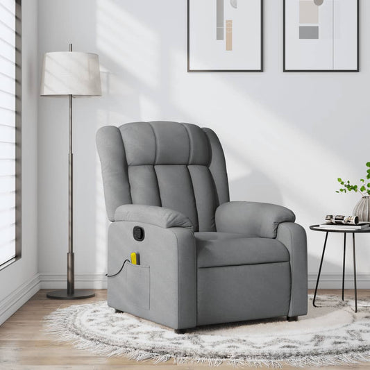 Massagestoel verstelbaar stof lichtgrijs is nu te koop bij PeponiXL, paradijselijk wonen!