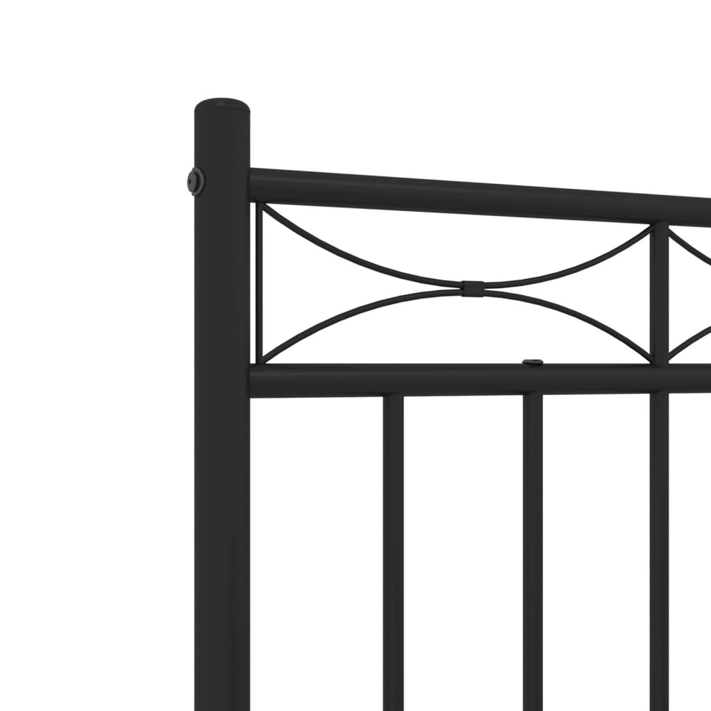 Bedframe met hoofdbord metaal zwart 120x200 cm is nu te koop bij PeponiXL, paradijselijk wonen!