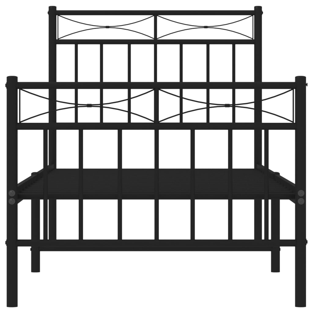 Bedframe met hoofd- en voeteneinde metaal zwart 80x200 cm is nu te koop bij PeponiXL, paradijselijk wonen!