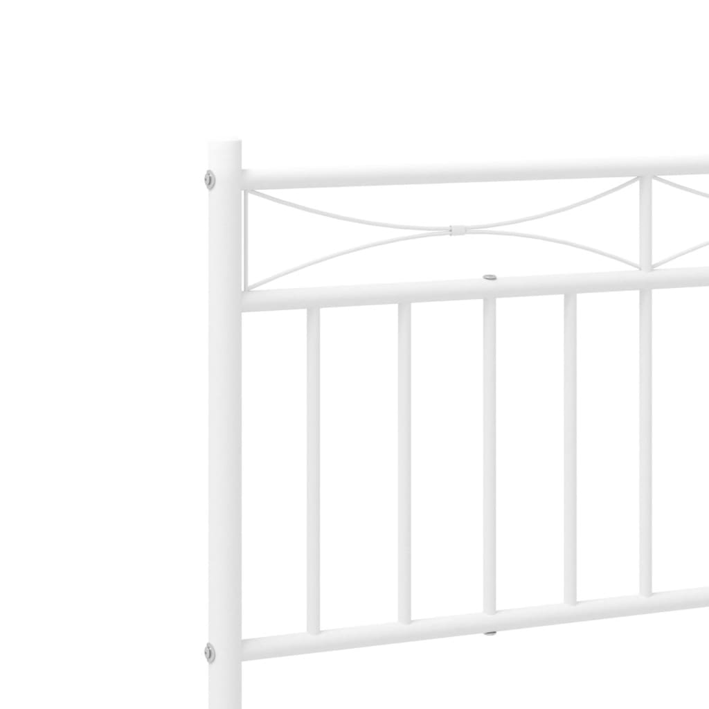 Bedframe met hoofdbord metaal wit 107x203 cm is nu te koop bij PeponiXL, paradijselijk wonen!