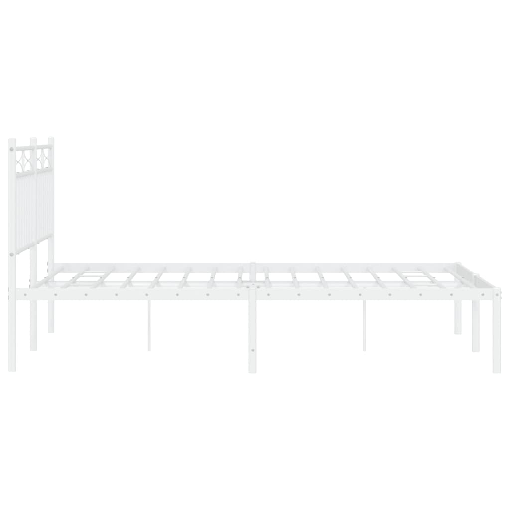 Bedframe met hoofdbord metaal wit 140x200 cm is nu te koop bij PeponiXL, paradijselijk wonen!