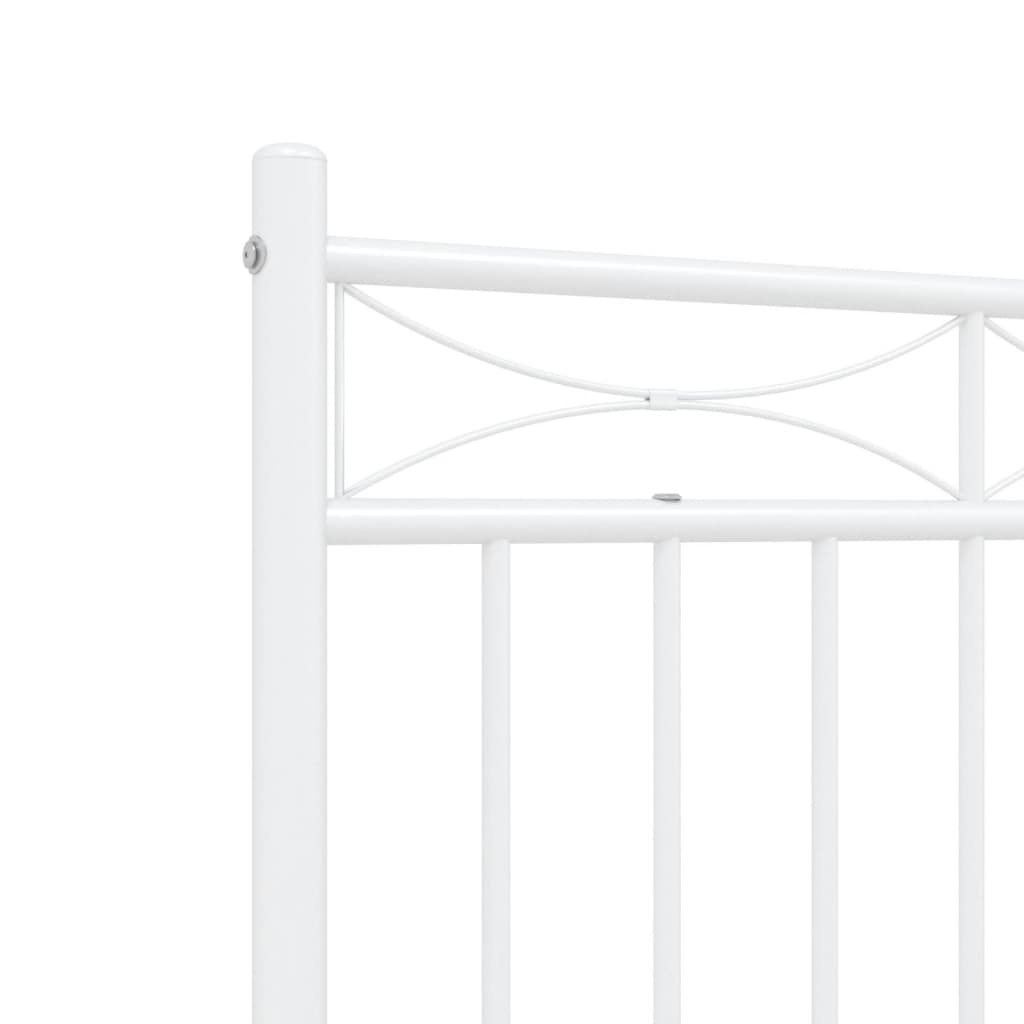 Bedframe met hoofdbord metaal wit 140x200 cm is nu te koop bij PeponiXL, paradijselijk wonen!