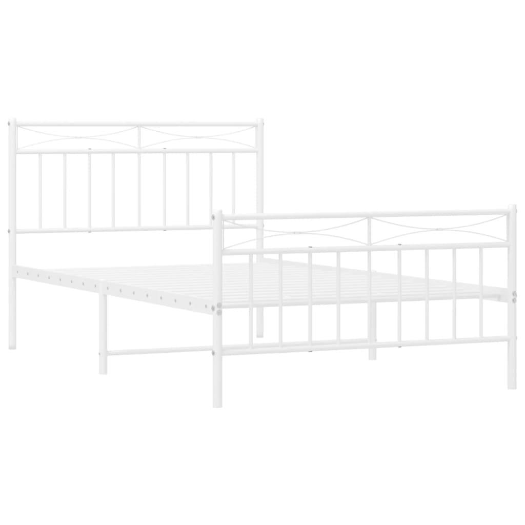 Bedframe met hoofd- en voeteneinde metaal wit 107x203 cm is nu te koop bij PeponiXL, paradijselijk wonen!