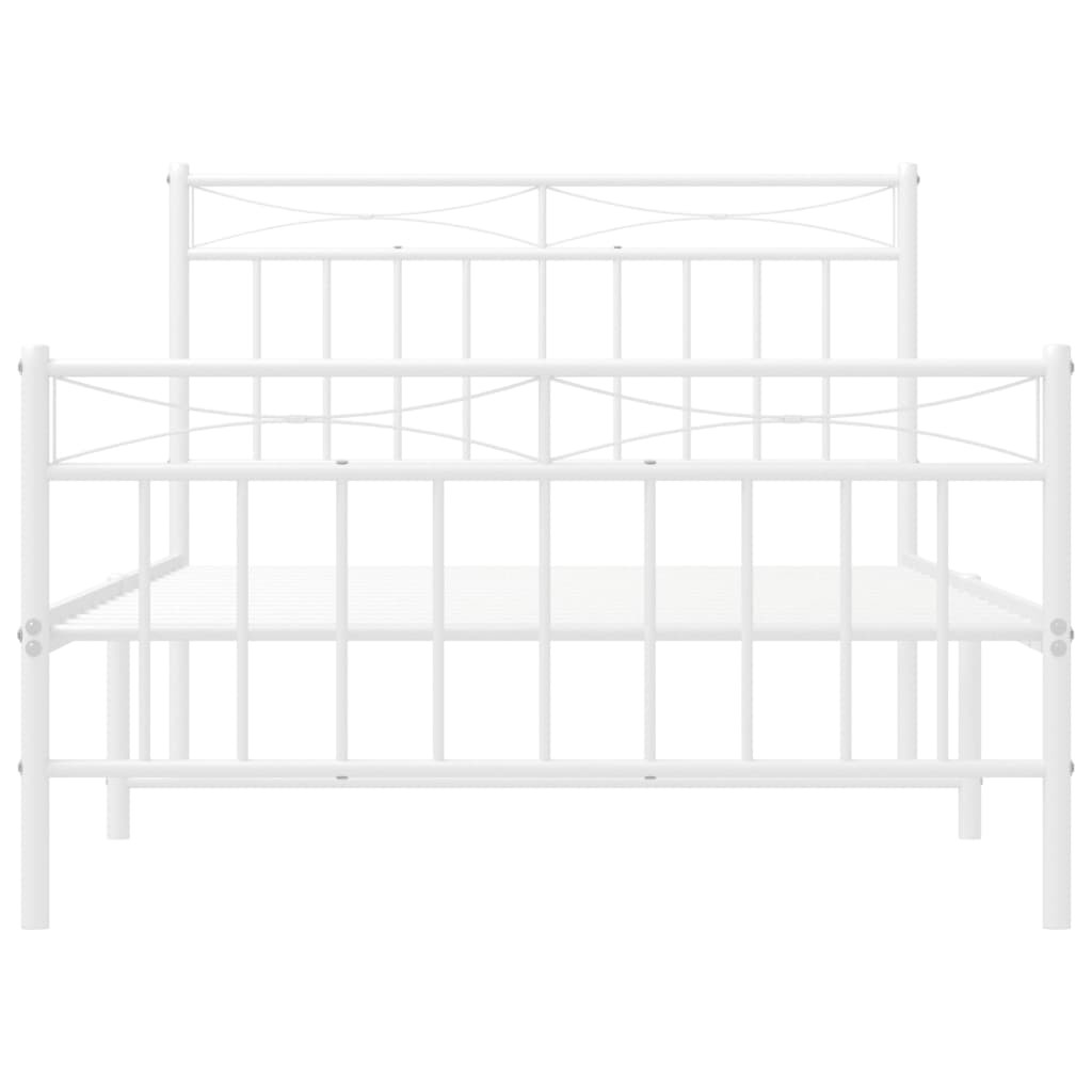 Bedframe met hoofd- en voeteneinde metaal wit 107x203 cm is nu te koop bij PeponiXL, paradijselijk wonen!