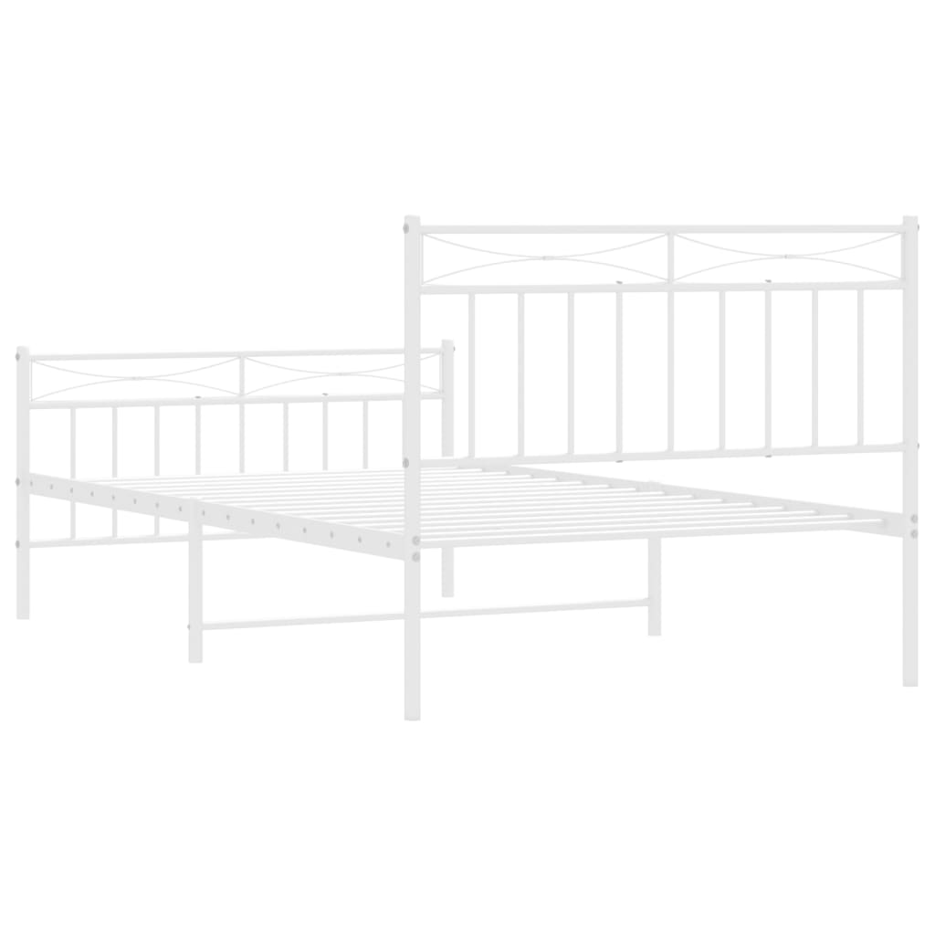 Bedframe met hoofd- en voeteneinde metaal wit 107x203 cm is nu te koop bij PeponiXL, paradijselijk wonen!