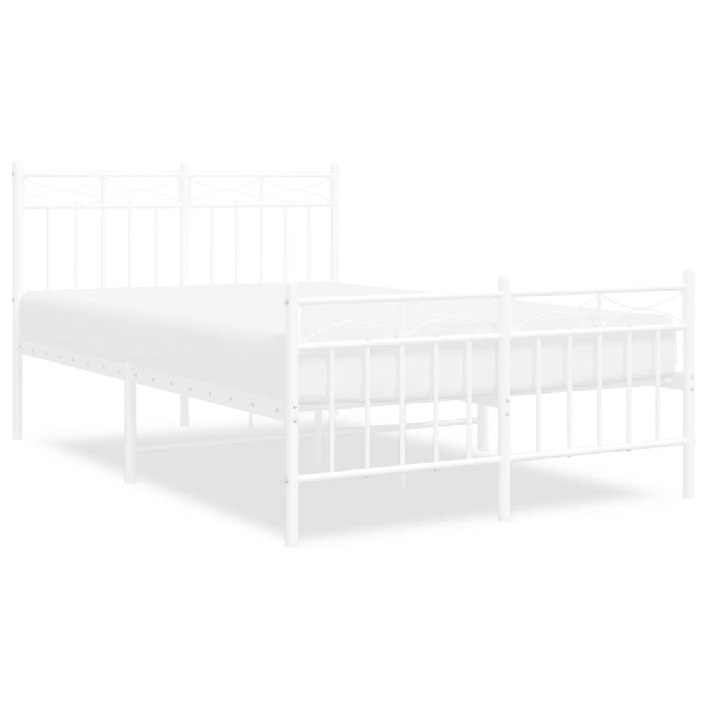 Bedframe met hoofd- en voeteneinde metaal wit 120 x 190 cm is nu te koop bij PeponiXL, paradijselijk wonen!