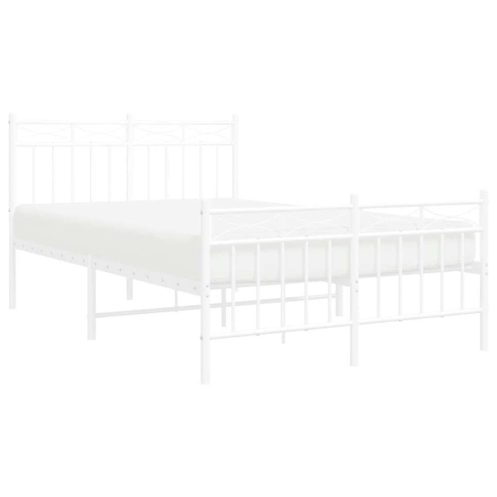 Bedframe met hoofd- en voeteneinde metaal wit 120 x 190 cm is nu te koop bij PeponiXL, paradijselijk wonen!