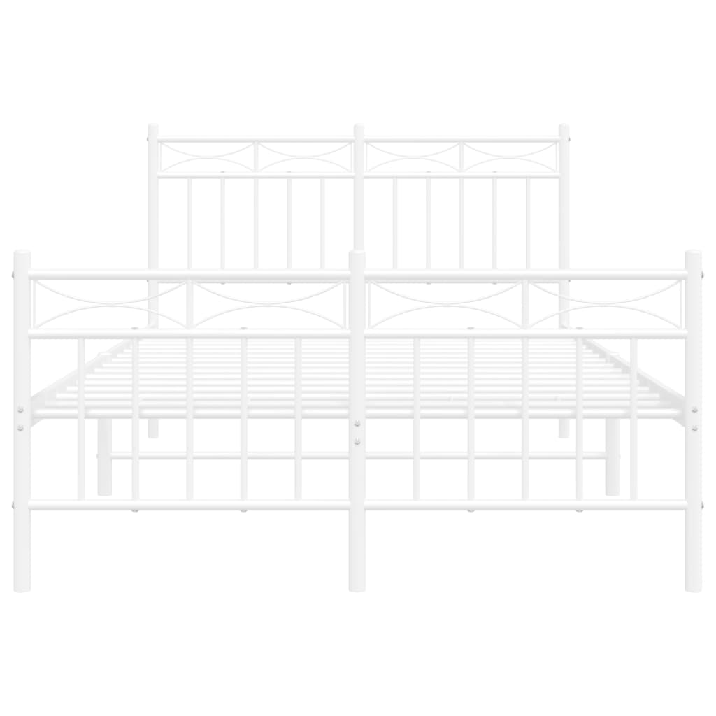 Bedframe met hoofd- en voeteneinde metaal wit 120 x 190 cm is nu te koop bij PeponiXL, paradijselijk wonen!