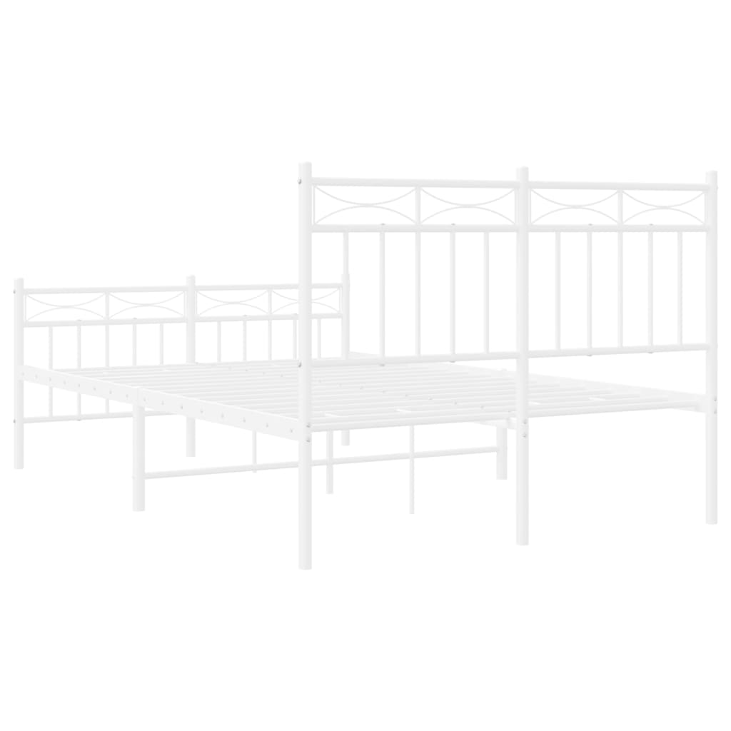Bedframe met hoofd- en voeteneinde metaal wit 120 x 190 cm is nu te koop bij PeponiXL, paradijselijk wonen!