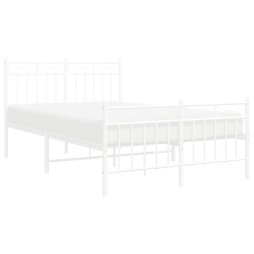 Bedframe met hoofd- en voeteneinde metaal wit 120x200 cm is nu te koop bij PeponiXL, paradijselijk wonen!